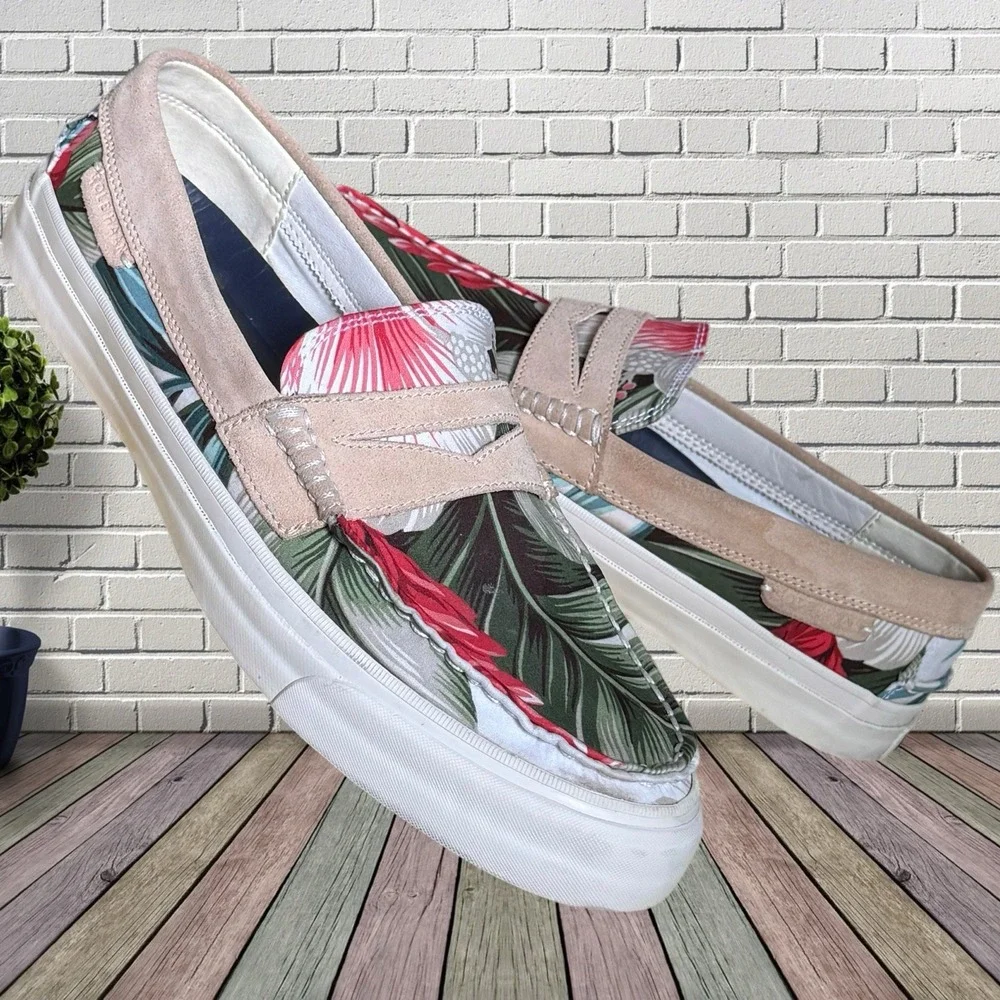 Cole Haan Moccasin Pinch Maine Classis Mens Floral Boat Shoes Deck Sz 9.5M Grand